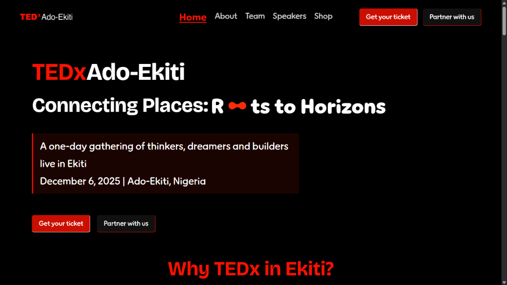 TEDxAdoEkiti Project Preview | Favour Alfred Portfolio